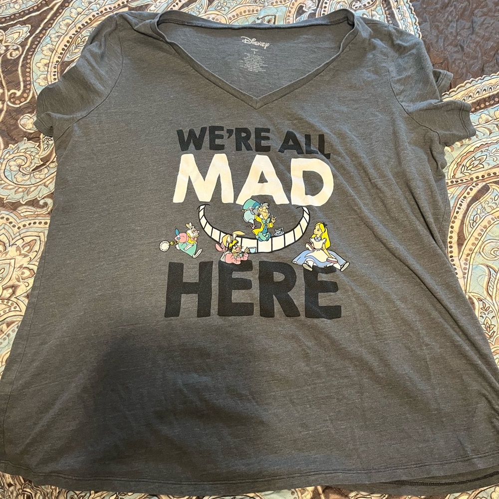 Torrid Disney Alice in Wonderland shirt.